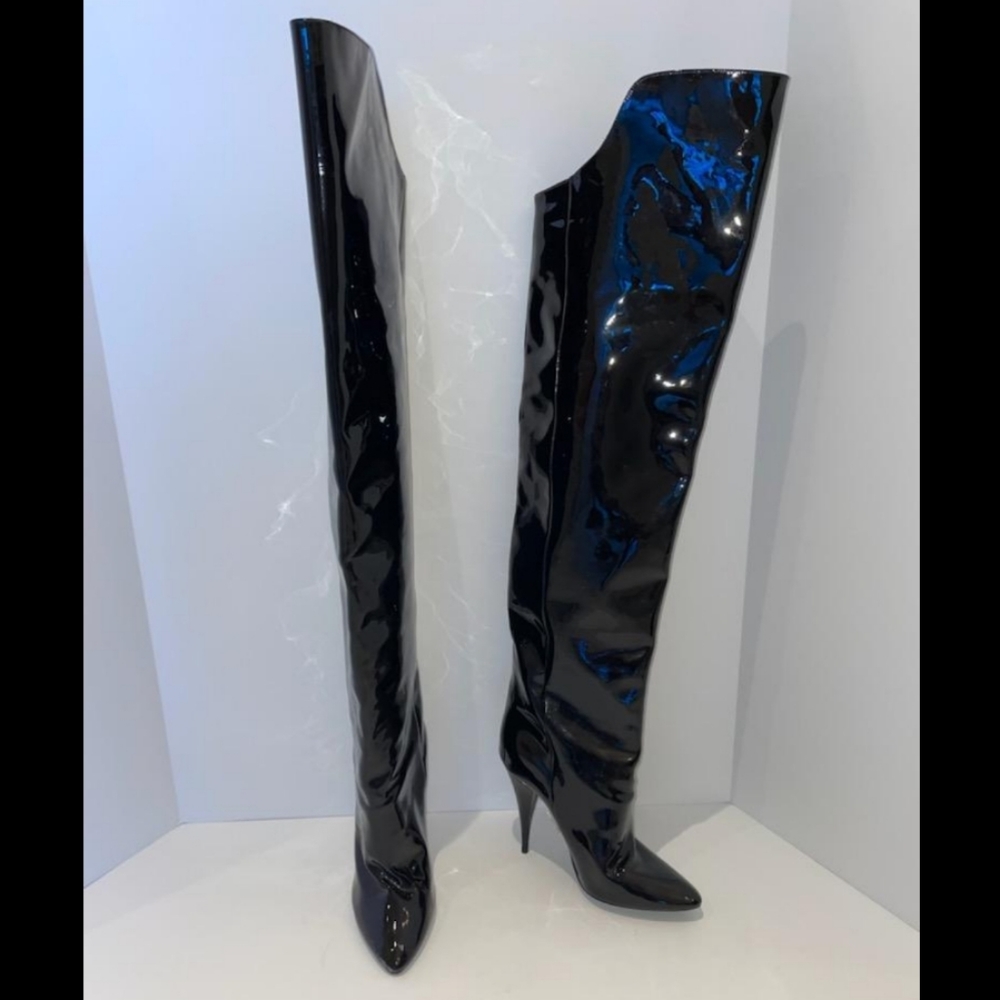 YSL Saint Laurent Kiki 110 over the knee thigh high boots sz 9 / 39